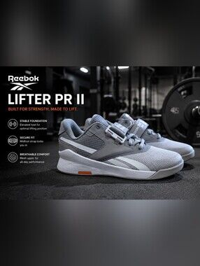 Reebok Lifter PR II Weightlifting Shoes Grey/Orange Men’s 7 Women’s 8-8.5 NWT